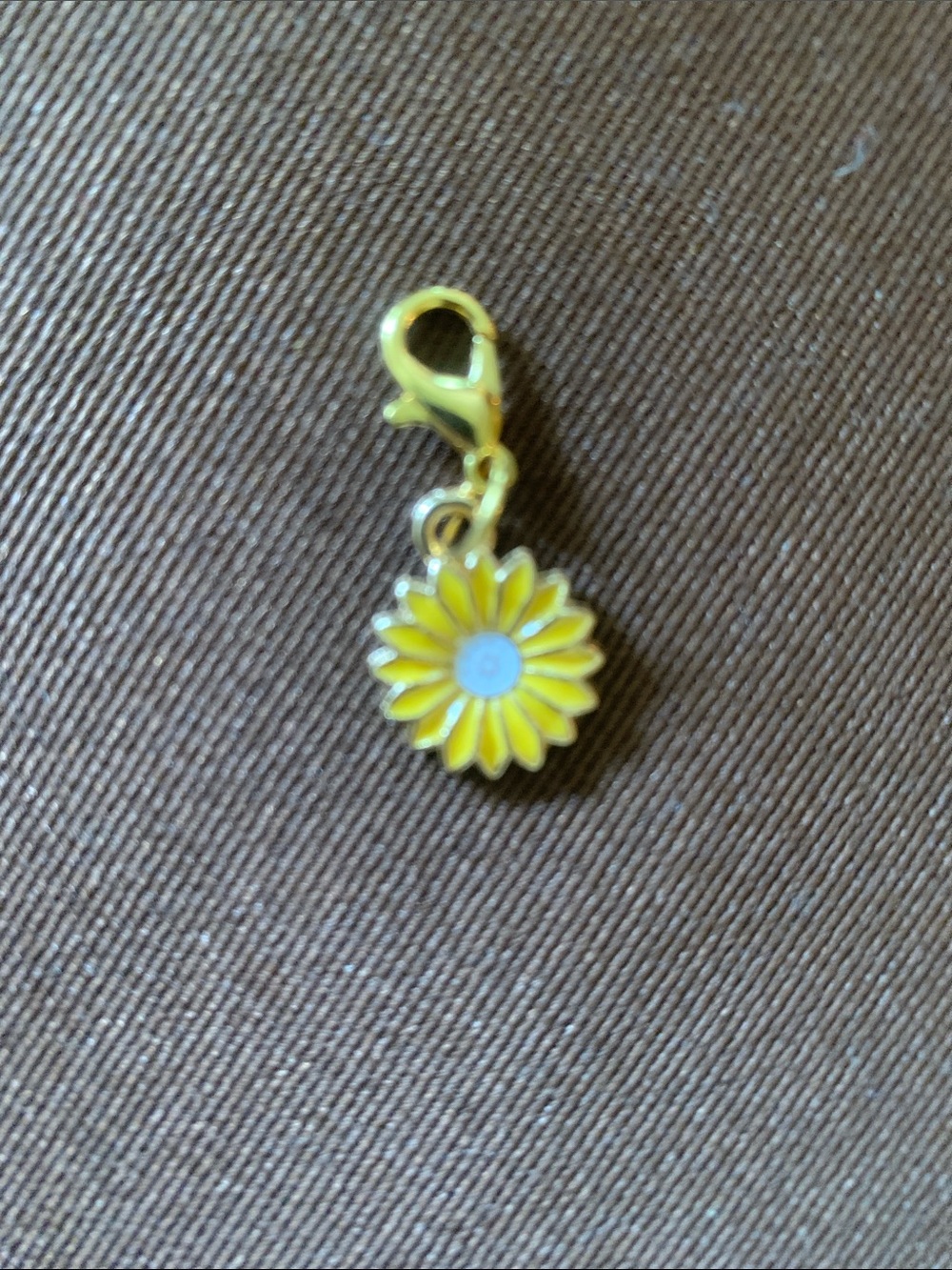 Yellow Daisy Enamel Charm with Lobster Clasp